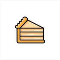 A slice of cake icon in a line style vector