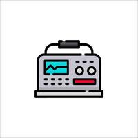 An icon of a computer with a monitor and a clock vector
