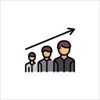 A group of people with an arrow pointing up vector