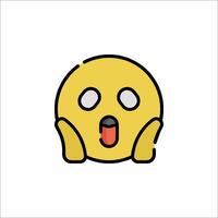 A yellow emoticion with its mouth open vector