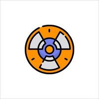 An orange and blue radioactive symbol on a white background vector