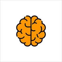 An orange brain icon on a white background vector