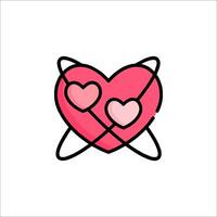 A pink heart with two hearts inside it vector
