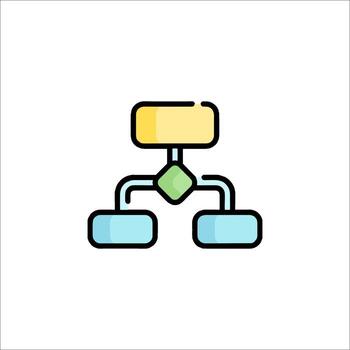A flat icon of a computer network vector