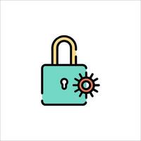A lock icon with a key and a lock vector