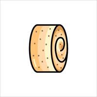 A roll of bread icon in a flat style vector