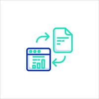 A file icon with a paper document and a computer vector