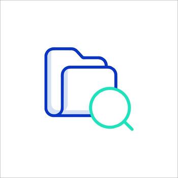 A file folder with a magnifying glass icon vector