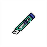 A blue and green pen with a green handle vector