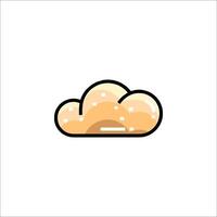 A cloud icon with a small piece of bread on it vector