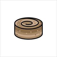 A brown roll of dough on a white background vector