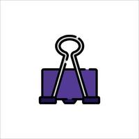 A purple paper clip icon on a white background vector