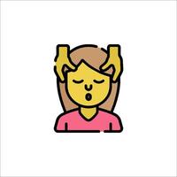 A woman with her head in the hands of someone vector