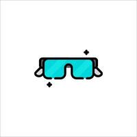A blue pair of glasses with a blue outline vector