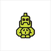 A green robot with red eyes and a yellow head vector