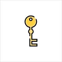A key icon in a flat style vector