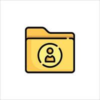 A folder icon with a person inside vector
