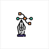 A pen and a computer icon on a white background vector