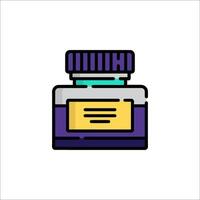 A bottle of ink with a lid on it vector