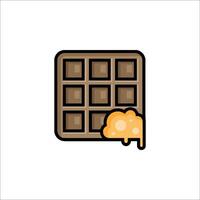 Chocolate bar icon with a piece of chocolate on it vector