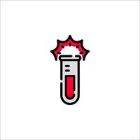 A test tube with a red and black star on it vector