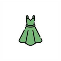 A dress icon in green on a white background vector