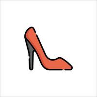 A red high heel shoe icon on a white background vector