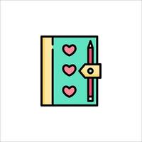 A notebook with hearts on it vector