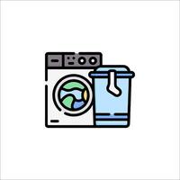 A washing machine and a trash can icon vector
