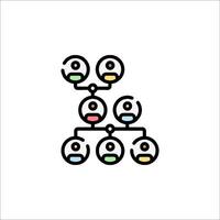 A group of people are connected to each other in a tree vector