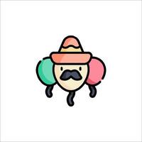 A cartoon character with a mustache and mustache vector