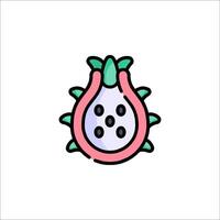 A fruit icon with a green and pink color vector