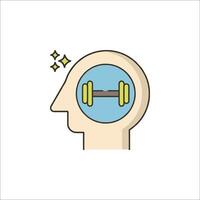 A person's head with a barbell in it vector