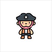 A cartoon pirate character with a pink nose vector