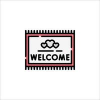 A welcome sign with two hearts on it vector