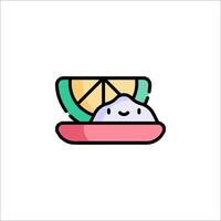 A cute lemon slice with a slice of lemon in it vector