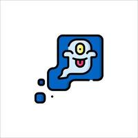 A cartoon ghost with a smile on its face vector