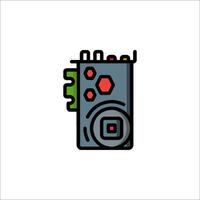 A red and black robot icon on a white background vector