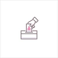 A hand putting a ballot into a box vector