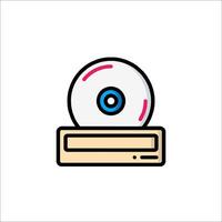 A dvd disk on top of a computer vector