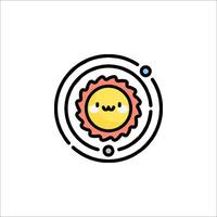 A cartoon sun with a smile on it vector