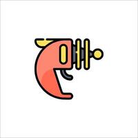 A red and yellow gun icon on a white background vector