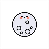 A cartoon moon with a face and eyes vector