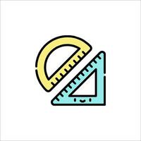 A ruler and a triangle icon vector