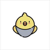A cute little chicken with a face on it vector