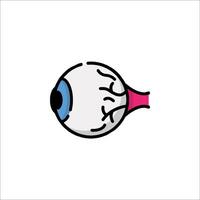 An eye icon with a pink and blue eye vector