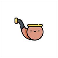 A cartoon pipe with a face on it vector