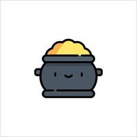 A pot with a face on it, with a smile vector