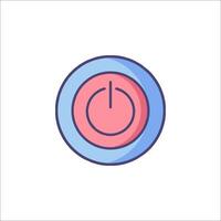 A pink and blue button icon on a white background vector