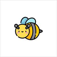 A cute bee with a smile on its face vector